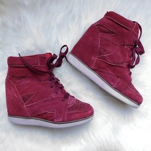 EUC Jeffrey Campbell Venice Hi Wedge Suede Sneaker